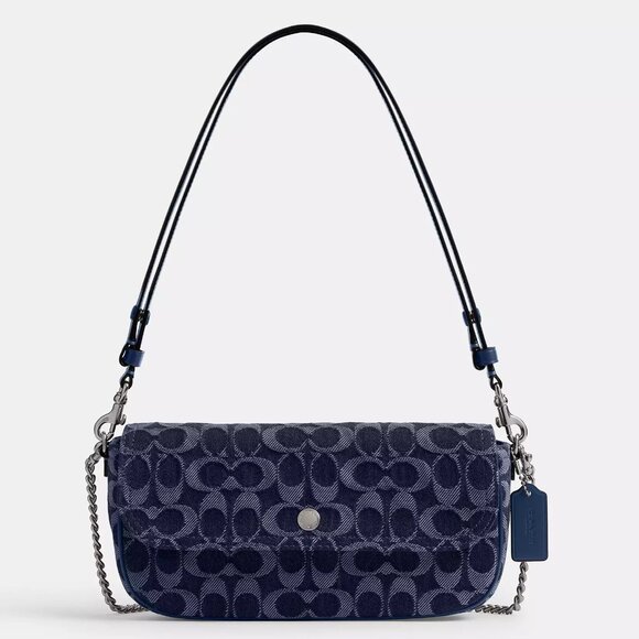 NWT ✅ COACH Brook Flap Chain Bag In Signature Denim #CAT60 ⭐ NWT - Picture 3 of 17